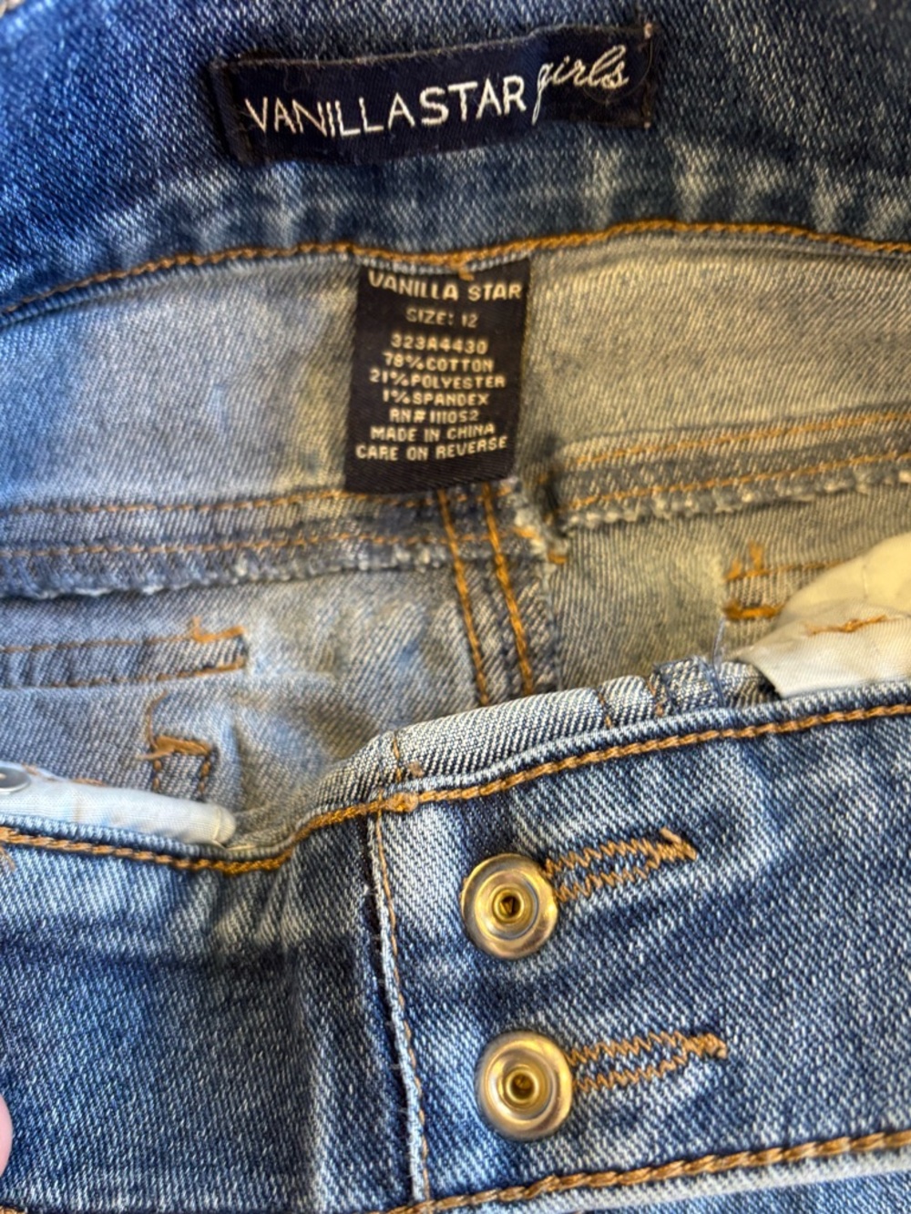 Girls Size 12 Flared Stretch Denim Jeans - Picture 3 of 5